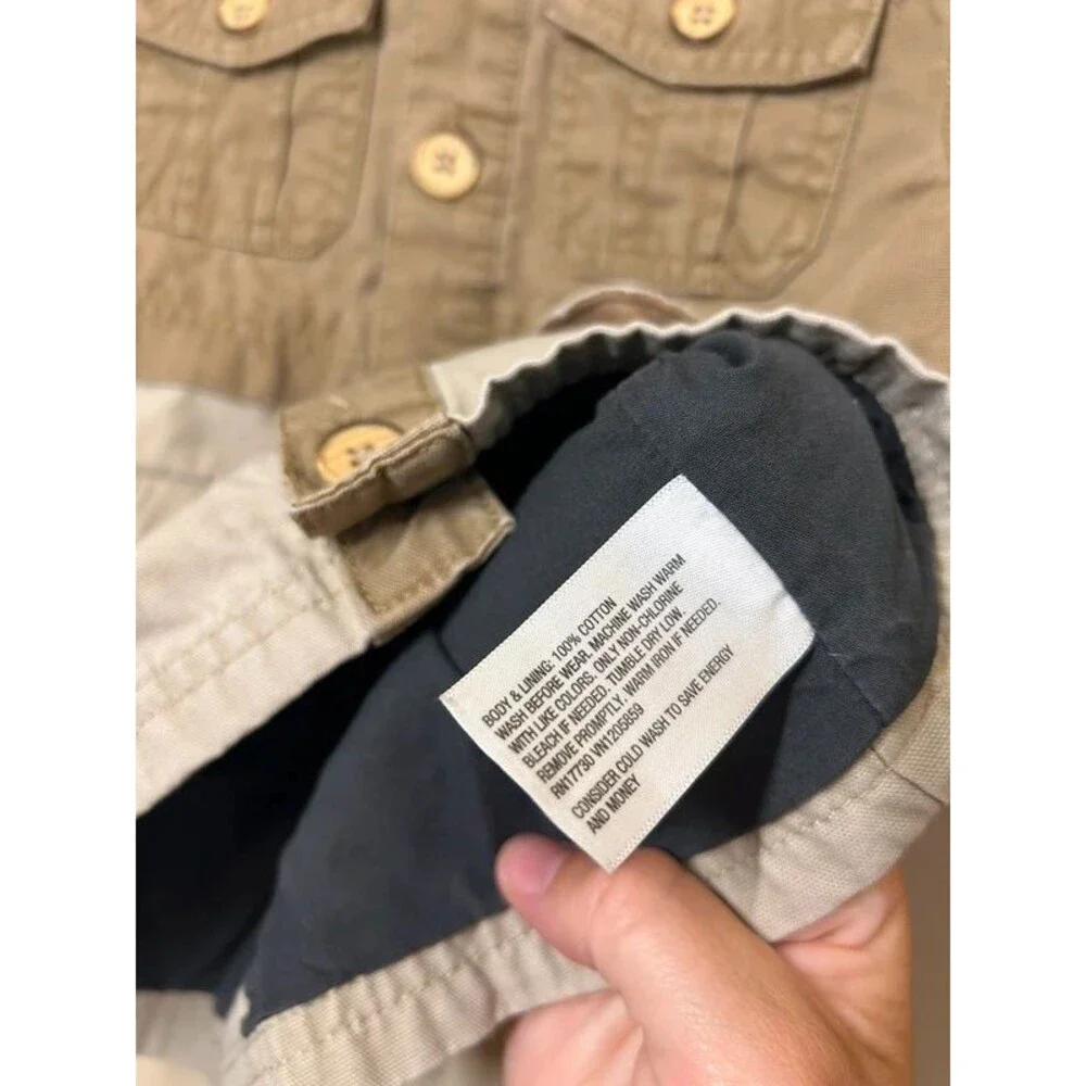 Vintage Y2K Genuine Kids OshKosh 3T Boys Khaki Utility Fall School Jacket